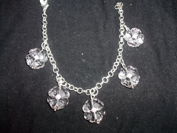 Pulseira Flores em Prata